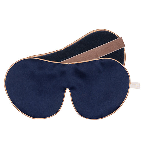 Pure Silk Lavender Eye Mask, Navy - One Strap