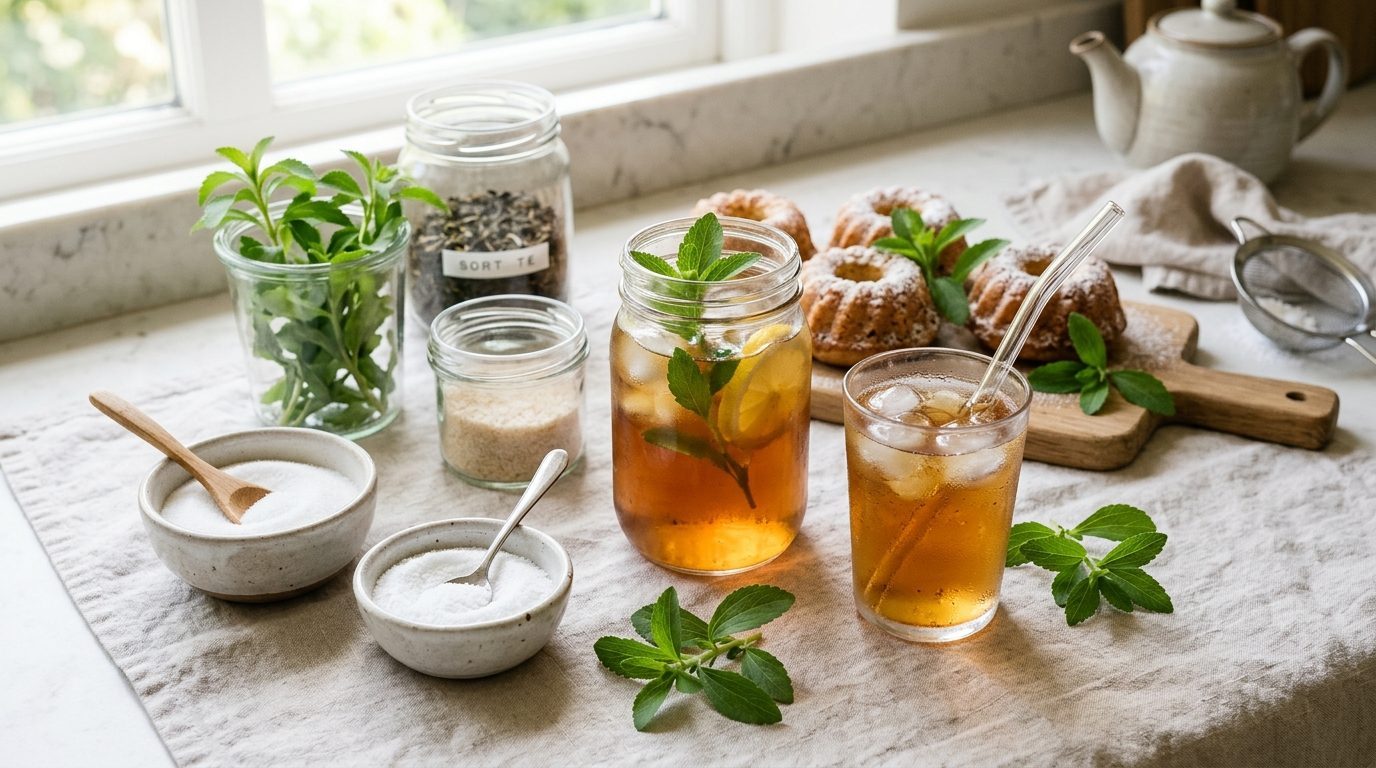 Illustrationsfoto til guiden: Sukkerfri iste: tre metoder med stevia og erythritol